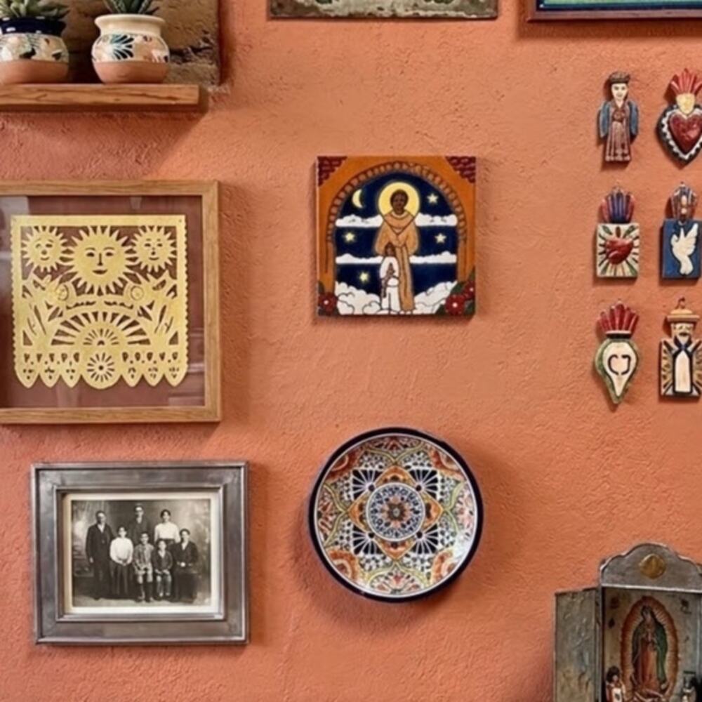 Hand-painted ceramic art tile of Father Junípero Serra made by Pacific Blue Tile